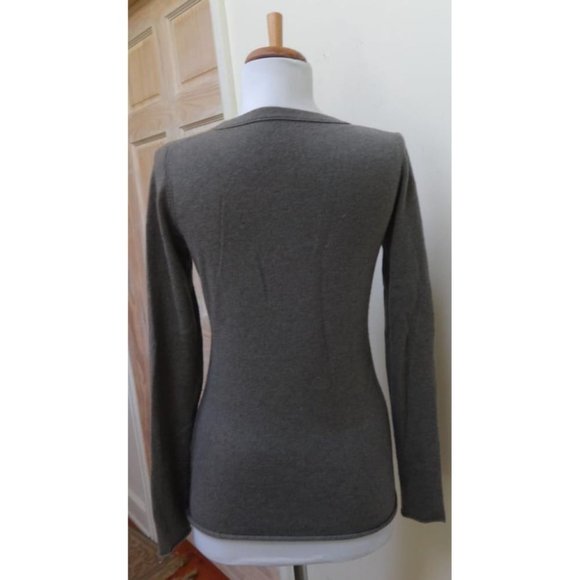 VGUC - LANDS' END Heather Brown 100% Cashmere Crewneck Sweater Size S - Picture 5 of 7